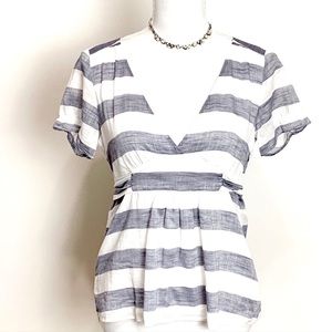 J. CREW|Striped Cotton Tunic w/Tie|Size 0